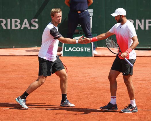 Kevin Krawietz Horia Tecau with cap , Mens Doubles Tennis French Open 2021 Grand Slam Roland Garros Paris France 8 June 2021 Copyright: xJuergenxHasenkopfx