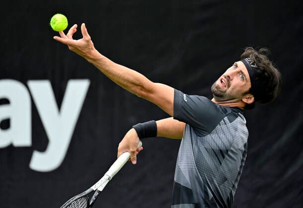 Nikoloz Basilashvili GEO Action serve 08 06 2021 Tennis MercedesCup Stuttgart 2021 Weissenhof ATP 07 13 06 2021 Tennis MercedesCup Stuttgart 2021