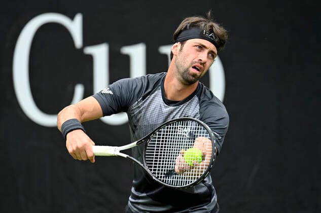 Nikoloz Basilashvili GEO Action serve 08 06 2021 Tennis MercedesCup Stuttgart 2021 Weissenhof ATP 07 13 06 2021 Tennis MercedesCup Stuttgart 2021