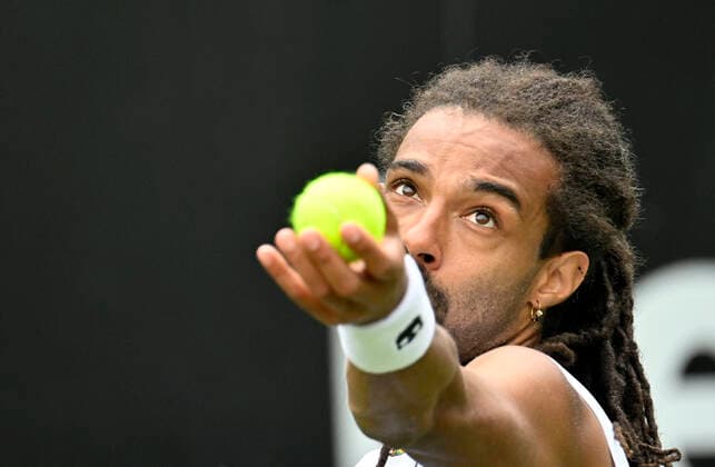 Dustin Brown GER Action Serve 08 06 2021 Tennis MercedesCup Stuttgart 2021 Weißenhof ATP 07 13 06 2021 Tennis MercedesCup Stuttgart 2021
