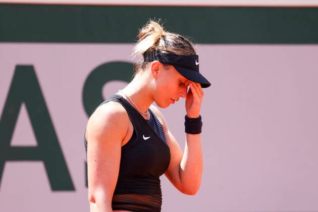 TENNIS - French Open 2021 PARIS,FRANCE,08.June.21 - TENNIS - WTA, Tennis Damen Tour, French Open, Roland Garros, Grand Slam. Image shows the disappointment of Paula Badosa (ESP).  GEPAxpictures xPatrickxSteiner