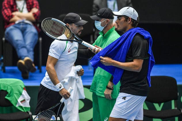 Sofia, Bulgaria, Tennis, Davis Cup, Sofia Hall Dimitar Kuzmanov (BUL) and Gerardo Lopez Vallasenor (MEX) Tennis - Davis Cup - Bulgaria vs. Mexico - Dimitar Kuzmanov vs Gerardo Lopez Vallasenor - 06.03.21 Copyright: xx