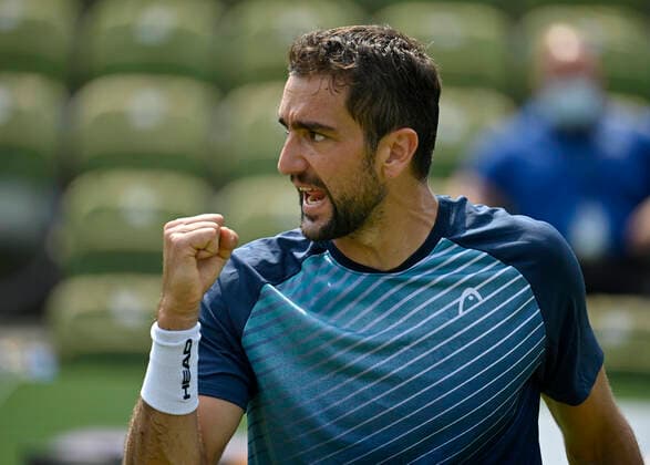 Marin Cilic CRO jubilation cheers point win fist gesture, gesture 08 06 2021 Tennis MercedesCup Stuttgart 2021 Weißenhof ATP 07 13 06 2021 Tennis MercedesCup Stuttgart 2021