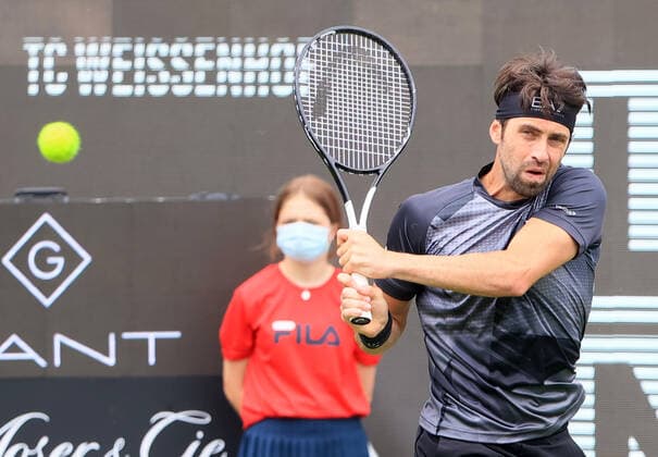 08 06 2021, ATP Tour Mercedes Cup Stuttgart, Weissenhofff, tennis, sports, in the picture Nikoloz Basilashvili GEO