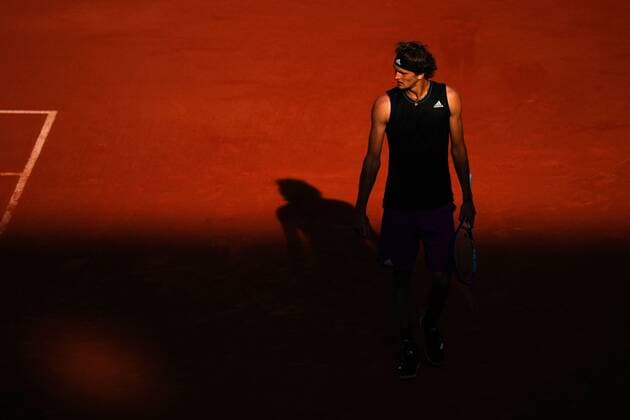 Mandatory Credit: Photo by Javier Garcia BPI Shutterstock (12042203kf) Alexander Zverev during his quarter final match French Open Tennis, Day Ten, Roland Garros, Paris, France - 08 Jun 2021 French Open Tennis, Day Ten, Roland Garros, Paris, France - 08 Jun 2021  Copyright: xJavierxGarcia BPI Shutterstockx 12042203kf