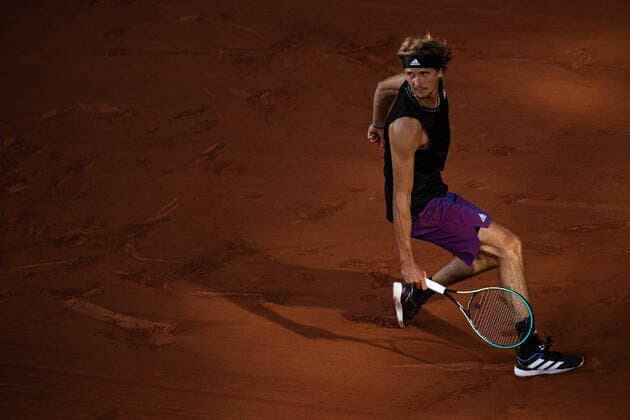 (210609) -- PARIS, June 9, 2021 -- Alexander Zverev of Germany returns the ball during the men s singles quarterfinal match between Alexander Zverev of Germany and Alejandro Davidovich Fokina of Spain at the French Open tennis tournament at Roland Garros in Paris, France, June 8, 2021. (Photo by Xinhua) (SP)FRANCE-PARIS-TENNIS-ROLAND GARROS-FRENCH OPEN-MEN S SINGLES-DAY 10 AurelienxMorissard 