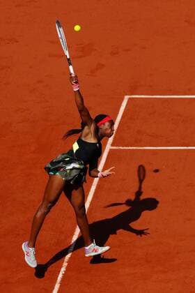 Mandatory Credit: Photo by Javier Garcia BPI Shutterstock (12046068u) Coco Gauff in quarter-final action French Open Tennis, Day Eleven, Roland Garros, Paris, France - 09 Jun 2021 French Open Tennis, Day Eleven, Roland Garros, Paris, France - 09 Jun 2021  Copyright: xJavierxGarcia BPI Shutterstockx 12046068u