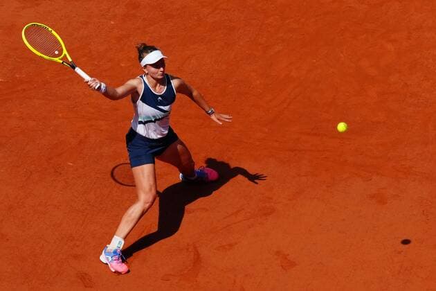 Mandatory Credit: Photo by Javier Garcia BPI Shutterstock (12046068ap) Barbora Krejcikova in quarter-final action French Open Tennis, Day Eleven, Roland Garros, Paris, France - 09 Jun 2021 French Open Tennis, Day Eleven, Roland Garros, Paris, France - 09 Jun 2021  Copyright: xJavierxGarcia BPI Shutterstockx 12046068ap