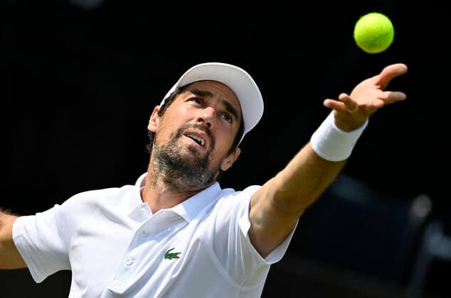 Jeremy Chardy FRA Action Serve 09 06 2021 Tennis MercedesCup Stuttgart 2021 Weissenhof ATP 07 13 06 2021 Tennis MercedesCup Stuttgart 2021