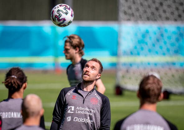 Christian Eriksen during the national football teams mixed zone and training in Helsingoer, Wednesday 9 June 2021, Copenhagen Denmark  Copyright: Ritzau Scanpix LiselottexSabroex COP102 spdk20210609-115742-L