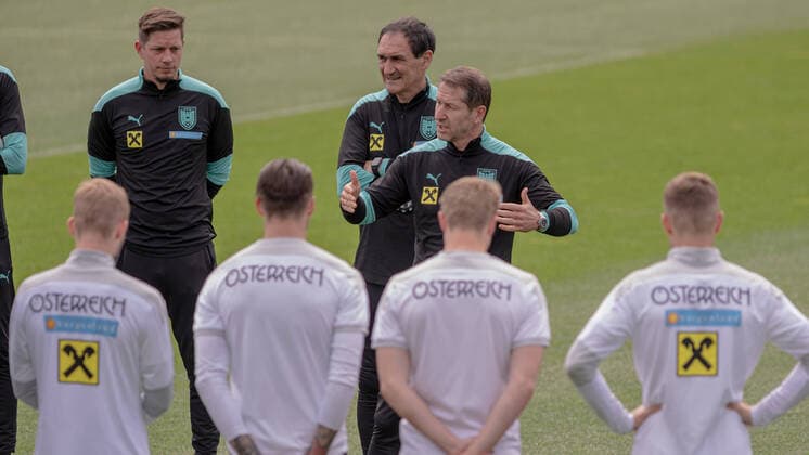 SOCCER - UEFA EURO, EM, Europameisterschaft,Fussball 2020 SEEFELD,AUSTRIA,09.JUN.21 - SOCCER - UEFA European Championship, EM, Europameisterschaft preview, OEFB base camp, training. Image shows head coach Franko Foda and assistant coach Thomas Kristl and.  GEPAxpictures xDanielxSchoenherr