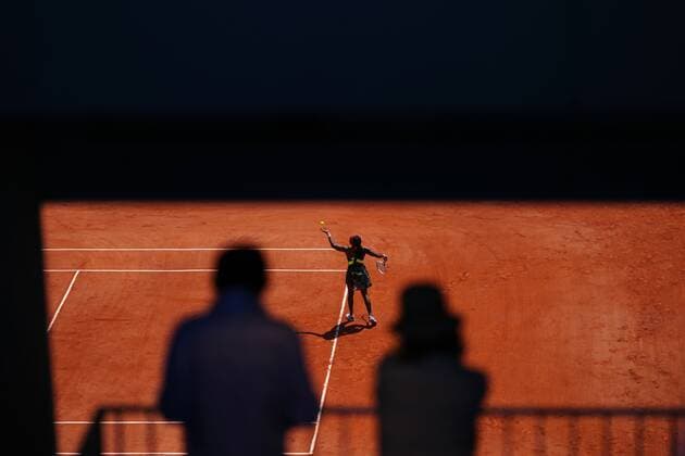 Mandatory Credit: Photo by Javier Garcia BPI Shutterstock (12046068ca) Coco Gauff serves as fans look on with increased attendance at Roland Garros French Open Tennis, Day Eleven, Roland Garros, Paris, France - 09 Jun 2021 French Open Tennis, Day Eleven, Roland Garros, Paris, France - 09 Jun 2021  Copyright: xJavierxGarcia BPI Shutterstockx 12046068ca