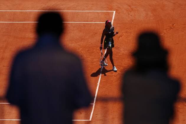 Mandatory Credit: Photo by Javier Garcia BPI Shutterstock (12046068cc) Fans look on at Coco Gauff with increased attendance at Roland Garros French Open Tennis, Day Eleven, Roland Garros, Paris, France - 09 Jun 2021 French Open Tennis, Day Eleven, Roland Garros, Paris, France - 09 Jun 2021  Copyright: xJavierxGarcia BPI Shutterstockx 12046068cc