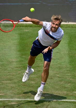 Peter Gojowczyk GER Action Serve 09 06 2021 Tennis MercedesCup Stuttgart 2021 Weißenhof ATP 07 13 06 2021 Tennis MercedesCup Stuttgart 2021