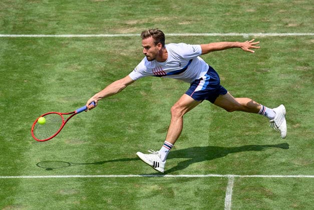 Peter Gojowczyk GER Action 09 06 2021 Tennis MercedesCup Stuttgart 2021 Weißenhof ATP 07 13 06 2021 Tennis MercedesCup Stuttgart 2021