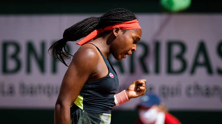 June 9, 2021, PARIS, FRANCE: Cori Gauff of the United States in action during the quarter-finals of the 2021 Roland Garros Grand Slam Tournament against Barbora Krejcikova of the Czech Republic PARIS FRANCE - ZUMAa181 20210609_zaa_a181_014 Copyright: xRobxPrangex