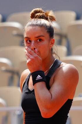 Mandatory Credit: Photo by Javier Garcia BPI Shutterstock (12046068gy) Maria Sakkari reacts after winning French Open Tennis, Day Eleven, Roland Garros, Paris, France - 09 Jun 2021 French Open Tennis, Day Eleven, Roland Garros, Paris, France - 09 Jun 2021  Copyright: xJavierxGarcia BPI Shutterstockx 12046068gy