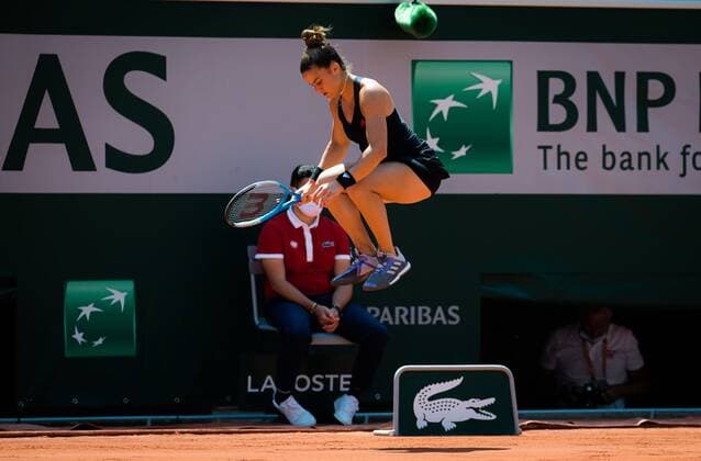 Mandatory Credit: Photo by Rob Prange Shutterstock (12046067by) Maria Sakkari of Greece in action during her quarter-final at the 2021 Roland Garros Grand Slam Tournament French Open Tennis, Day Eleven, Roland Garros, Paris, France - 09 Jun 2021 French Open Tennis, Day Eleven, Roland Garros, Paris, France - 09 Jun 2021  Copyright: xRobxPrange Shutterstockx 12046067by