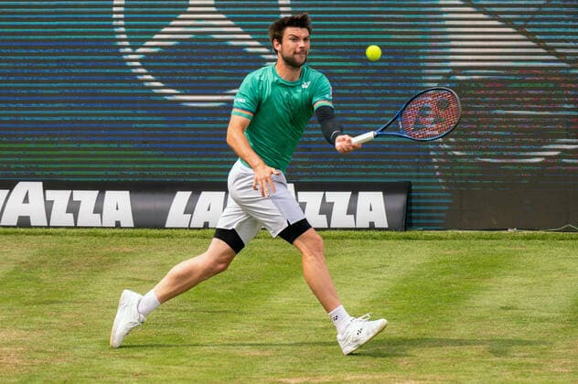 Jurij Rodionov AUT Germany, Stuttgart, 09 06 2021, Tennis, ATP250, MercedesCup 2021, 1 Round, D Koepfer GER J Rodionov AUT , TC Weissenhof Foto A2 Bildagentur Peter Hartenfelser