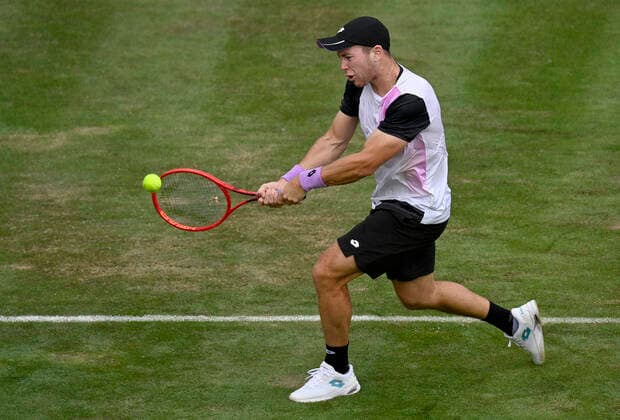 Dominik Koepfer Köpfer GER Action 09 06 2021 Tennis MercedesCup Stuttgart 2021 Weißenhof ATP 07 13 06 2021 Tennis MercedesCup Stuttgart 2021