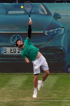 Jurij Rodionov AUT Germany, Stuttgart, 09 06 2021, Tennis, ATP250, MercedesCup 2021, 1 Round, D Koepfer GER J Rodionov AUT , TC Weissenhof Foto A2 Bildagentur Peter Hartenfelser