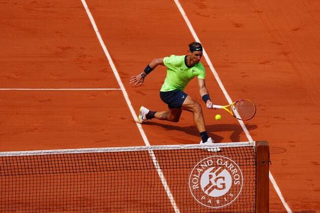 Mandatory Credit: Photo by Javier Garcia BPI Shutterstock (12046068ir) Rafael Nadal in quarter-final action French Open Tennis, Day Eleven, Roland Garros, Paris, France - 09 Jun 2021 French Open Tennis, Day Eleven, Roland Garros, Paris, France - 09 Jun 2021  Copyright: xJavierxGarcia BPI Shutterstockx 12046068ir