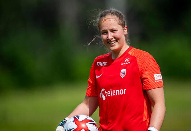 210609 Aurora Mikalsen of the Norwegian womens national football team during a training session on June 9, 2021 in Borgholm Photo Suvad Mrkonjic BILDBYRAN COP 170 SM0077 fotboll football soccer fotball träning practice training norge norway dam bbeng,  Copyright: SUVADxMRKONJIC BB210609SM007
