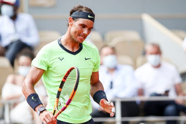 TENNIS - French Open 2021 PARIS,FRANCE,09.June.21 - TENNIS - ATP, Tennis Herren World Tour, French Open, Roland Garros, Grand Slam. Image shows the disappointment of Rafael Nadal (ESP).  GEPAxpictures xPatrickxSteiner
