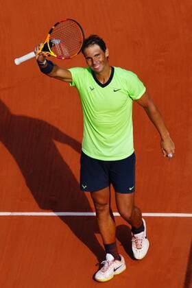 Mandatory Credit: Photo by Javier Garcia BPI Shutterstock (12046068jx) Rafael Nadal celebrates victory French Open Tennis, Day Eleven, Roland Garros, Paris, France - 09 Jun 2021 French Open Tennis, Day Eleven, Roland Garros, Paris, France - 09 Jun 2021  Copyright: xJavierxGarcia BPI Shutterstockx 12046068jx