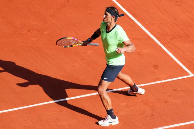 TENNIS - French Open 2021 PARIS,FRANCE,09.June.21 - TENNIS - ATP, Tennis Herren World Tour, French Open, Roland Garros, Grand Slam. Image shows the rejoicing of Rafael Nadal (ESP).  GEPAxpictures xPatrickxSteiner