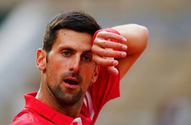 Mandatory Credit: Photo by Javier Garcia BPI Shutterstock (12046068kv) Novak Djokovic in quarter final action French Open Tennis, Day Eleven, Roland Garros, Paris, France - 09 Jun 2021 French Open Tennis, Day Eleven, Roland Garros, Paris, France - 09 Jun 2021  Copyright: xJavierxGarcia BPI Shutterstockx 12046068kv