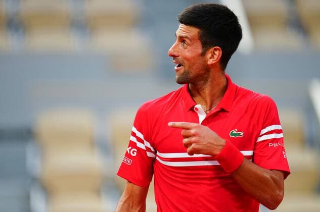 Mandatory Credit: Photo by Javier Garcia BPI Shutterstock (12046068la) Novak Djokovic reacts to boos against him during his quarter final French Open Tennis, Day Eleven, Roland Garros, Paris, France - 09 Jun 2021 French Open Tennis, Day Eleven, Roland Garros, Paris, France - 09 Jun 2021  Copyright: xJavierxGarcia BPI Shutterstockx 12046068la