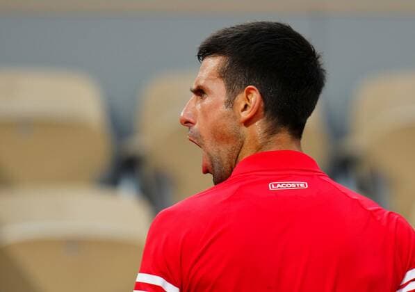 Mandatory Credit: Photo by Javier Garcia BPI Shutterstock (12046068lc) Novak Djokovic reacts to boos against him during his quarter final French Open Tennis, Day Eleven, Roland Garros, Paris, France - 09 Jun 2021 French Open Tennis, Day Eleven, Roland Garros, Paris, France - 09 Jun 2021  Copyright: xJavierxGarcia BPI Shutterstockx 12046068lc