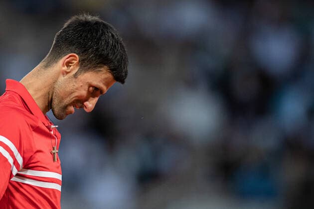 (210610) -- PARIS, June 10, 2021 -- Novak Djokovic of Serbia reacts during the men s singles quarterfinal against Matteo Berrettini of Italy at the French Open tennis tournament at Roland Garros in Paris, France, June 9, 2021. (Photo by Xinhua) (SP)FRANCE-PARIS-TENNIS-ROLAND GARROS-FRENCH OPEN-MEN S SINGLES-DAY 11 AurelienxMorissard 