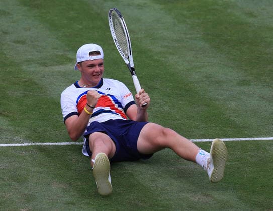 10 06 2021, ATP Tour Mercedes Cup Stuttgart, Weissenhofff, tennis, sports, in the picture Dominic Stephan Stricker SUI winner