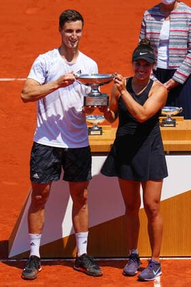 Mandatory Credit: Photo by Javier Garcia BPI Shutterstock (12058061a) Desirae Krawczyk and Joe Salisbury celebrate winning the final of the Mixed Doubles French Open Tennis, Day Twelve, Roland Garros, Paris, France - 10 Jun 2021 French Open Tennis, Day Twelve, Roland Garros, Paris, France - 10 Jun 2021  Copyright: xJavierxGarcia BPI Shutterstockx 12058061a