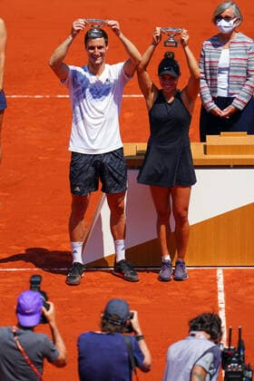 Mandatory Credit: Photo by Javier Garcia BPI Shutterstock (12058061b) Desirae Krawczyk and Joe Salisbury celebrate winning the final of the Mixed Doubles French Open Tennis, Day Twelve, Roland Garros, Paris, France - 10 Jun 2021 French Open Tennis, Day Twelve, Roland Garros, Paris, France - 10 Jun 2021  Copyright: xJavierxGarcia BPI Shutterstockx 12058061b