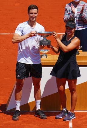 Mandatory Credit: Photo by Javier Garcia BPI Shutterstock (12058061c) Desirae Krawczyk and Joe Salisbury celebrate winning the final of the Mixed Doubles French Open Tennis, Day Twelve, Roland Garros, Paris, France - 10 Jun 2021 French Open Tennis, Day Twelve, Roland Garros, Paris, France - 10 Jun 2021  Copyright: xJavierxGarcia BPI Shutterstockx 12058061c