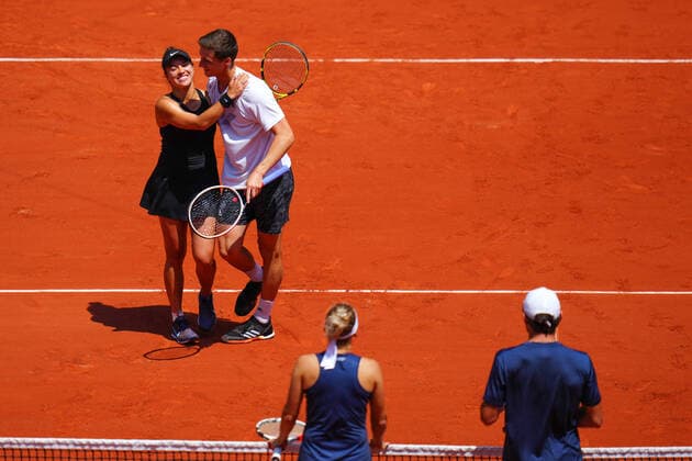 Mandatory Credit: Photo by Javier Garcia BPI Shutterstock (12058061l) Desirae Krawczyk and Joe Salisbury celebrate winning the final of the Mixed Doubles, beating Elena Vesnina and Aslan Karatsev French Open Tennis, Day Twelve, Roland Garros, Paris, France - 10 Jun 2021 French Open Tennis, Day Twelve, Roland Garros, Paris, France - 10 Jun 2021  Copyright: xJavierxGarcia BPI Shutterstockx 12058061l