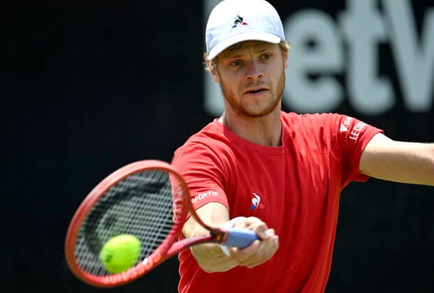Yannick Hanfmann GER Action 10 06 2021 Tennis MercedesCup Stuttgart 2021 Weißenhof ATP 07 13 06 2021 Tennis MercedesCup Stuttgart 2021
