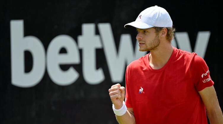 Yannick Hanfmann GER cheers fist gestures, gesture 10 06 2021 Tennis MercedesCup Stuttgart 2021 Weißenhof ATP 07 13 06 2021 Tennis MercedesCup Stuttgart 2021