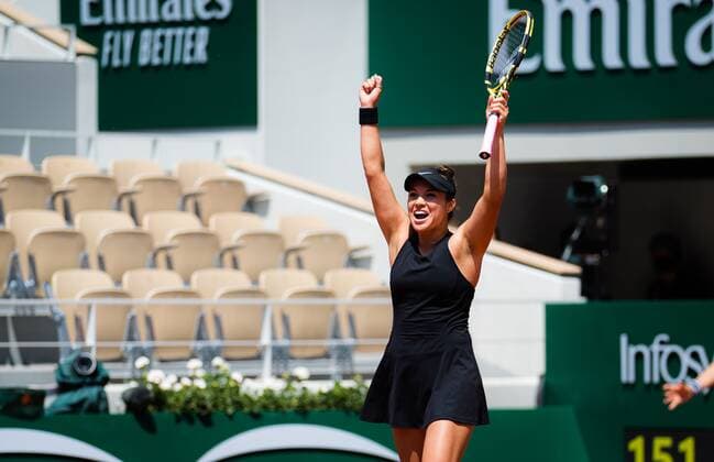 Mandatory Credit: Photo by Rob Prange Shutterstock (12058015l) Desirae Krawczyk of the United States after winning the Mixed Doubles final with partner Joe Salisbury at the 2021 Roland Garros Grand Slam Tournament French Open Tennis, Day Twelve, Roland Garros, Paris, France - 10 Jun 2021 French Open Tennis, Day Twelve, Roland Garros, Paris, France - 10 Jun 2021  Copyright: xRobxPrange Shutterstockx 12058015l