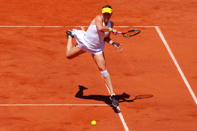 Mandatory Credit: Photo by Javier Garcia BPI Shutterstock (12058061bk) Anastasia Pavlyuchenkova during her semi final match French Open Tennis, Day Twelve, Roland Garros, Paris, France - 10 Jun 2021 French Open Tennis, Day Twelve, Roland Garros, Paris, France - 10 Jun 2021  Copyright: xJavierxGarcia BPI Shutterstockx 12058061bk