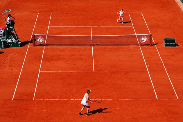 Mandatory Credit: Photo by Javier Garcia BPI Shutterstock (12058061cv) Tamara Zidansek hits the ball out and hands their semi-final match to Anastasia Pavlyuchenkova French Open Tennis, Day Twelve, Roland Garros, Paris, France - 10 Jun 2021 French Open Tennis, Day Twelve, Roland Garros, Paris, France - 10 Jun 2021  Copyright: xJavierxGarcia BPI Shutterstockx 12058061cv