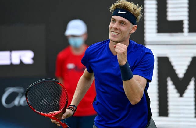 Denis Shapovalov Shapovalov CAN Cheers cheers gestures, gestures fist 10 06 2021 Tennis MercedesCup Stuttgart 2021 Weißenhof ATP 07 13 06 2021 Tennis MercedesCup Stuttgart 2021