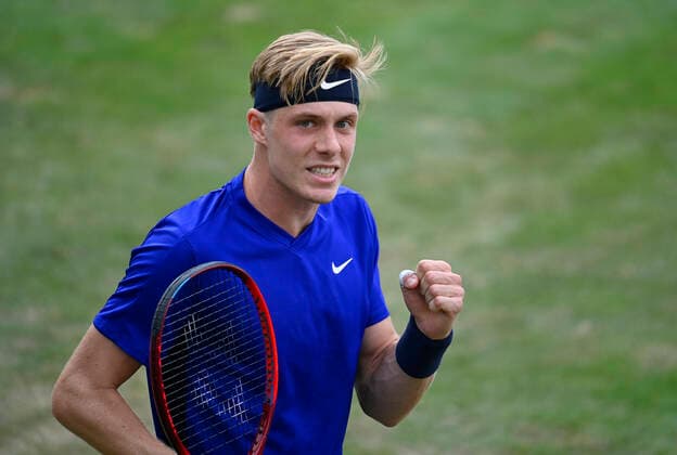 Denis Shapovalov Shapovalov CAN Cheers cheers gestures, gestures fist 10 06 2021 Tennis MercedesCup Stuttgart 2021 Weißenhof ATP 07 13 06 2021 Tennis MercedesCup Stuttgart 2021