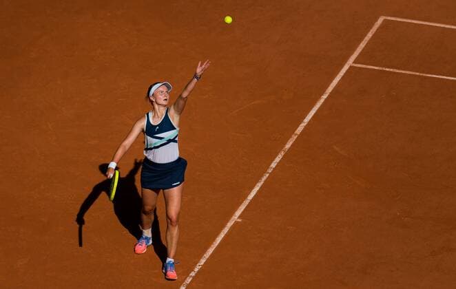 Mandatory Credit: Photo by Rob Prange Shutterstock (12058015au) Barbora Krejcikova of the Czech Republic in action during her semi-final at the 2021 Roland Garros Grand Slam Tournament French Open Tennis, Day Twelve, Roland Garros, Paris, France - 10 Jun 2021 French Open Tennis, Day Twelve, Roland Garros, Paris, France - 10 Jun 2021  Copyright: xRobxPrange Shutterstockx 12058015au