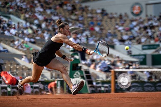 Maria SAKKARI of Greece plays a ball during her women s single against Barbora KREJCIKOVA of Czech Republic on the Semi final of the French Open tennis tournament at Roland Garros in Paris, France, 10 June 2021.  Copyright: xAurelienxMorissardx