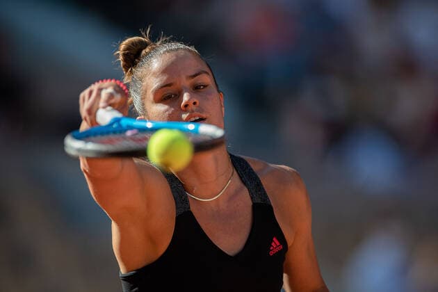 Maria SAKKARI of Greece reacts during her women s single against Barbora KREJCIKOVA of Czech Republic on the Semi final of the French Open tennis tournament at Roland Garros in Paris, France, 10 June 2021.  Copyright: xAurelienxMorissardx