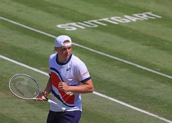 1 06 2021, ATP Tour Mercedes Cup Stuttgart, Weissenhofff, tennis, sports, in the picture Dominic Stephan Stricker SUI